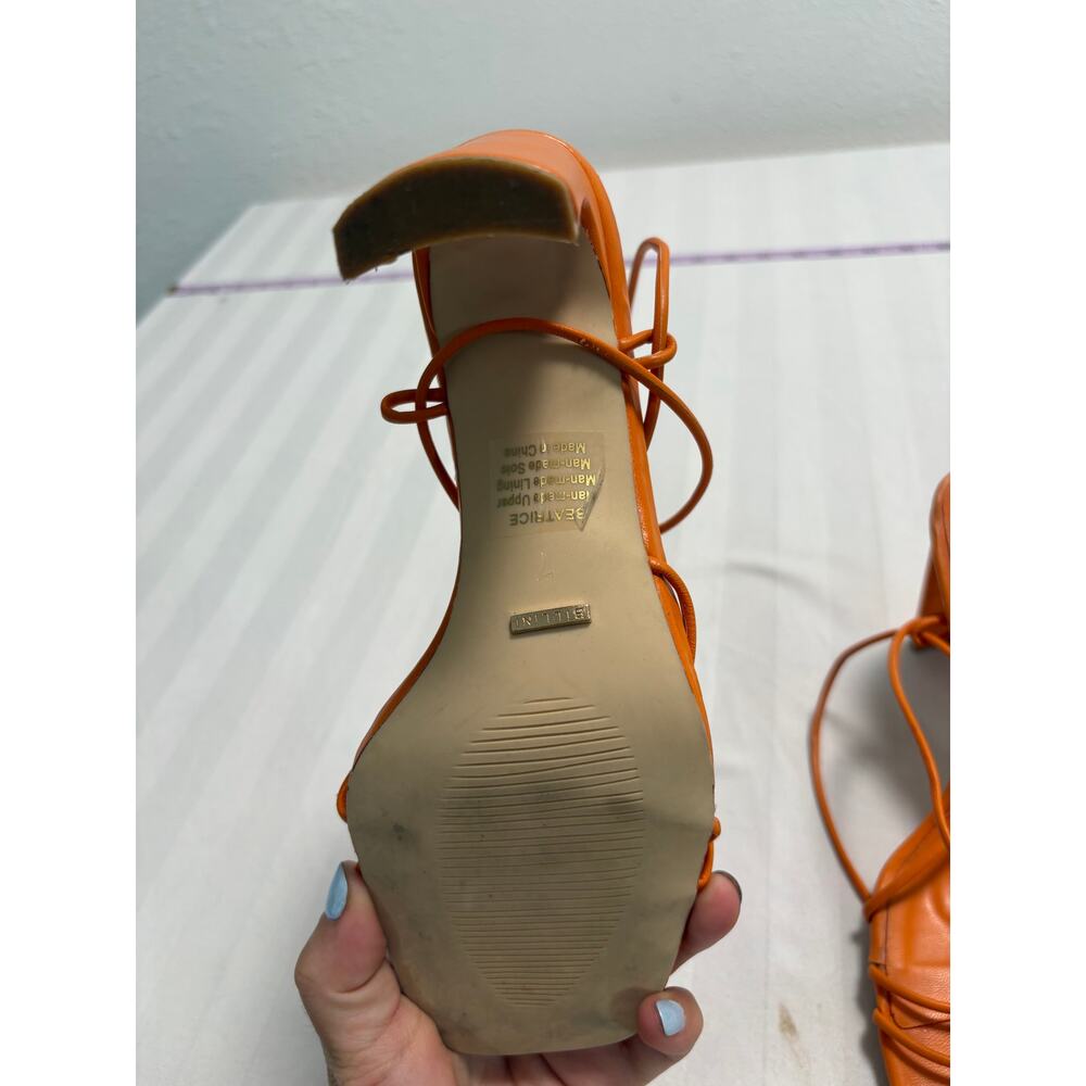 Billini Orange Lace-Up Heels (Size 7) - Picture 3 of 4